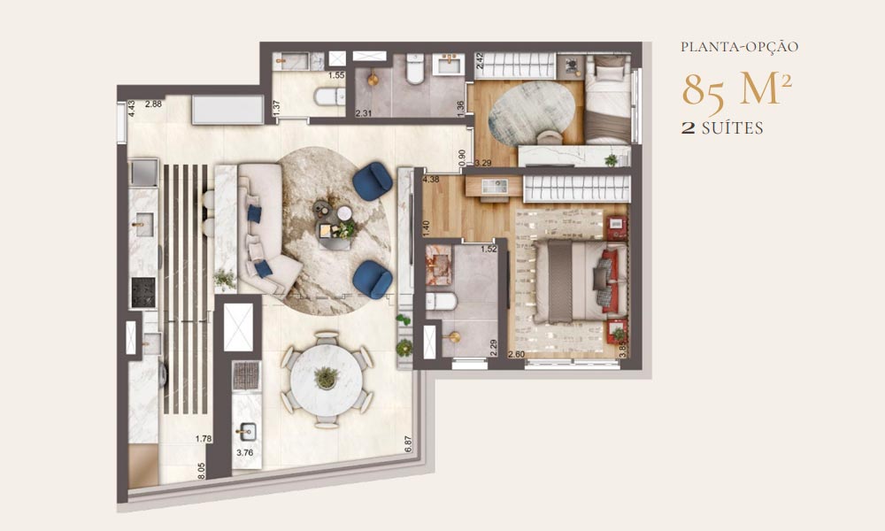Planta Tipo 85m2